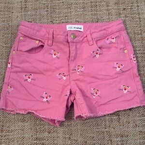 Desigual Pink Panther Cut Off Denim Shorts size 11/12